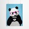 Poster Art Print - Panda With Finger Heart Blue by Coco de Paris  - Americanflat